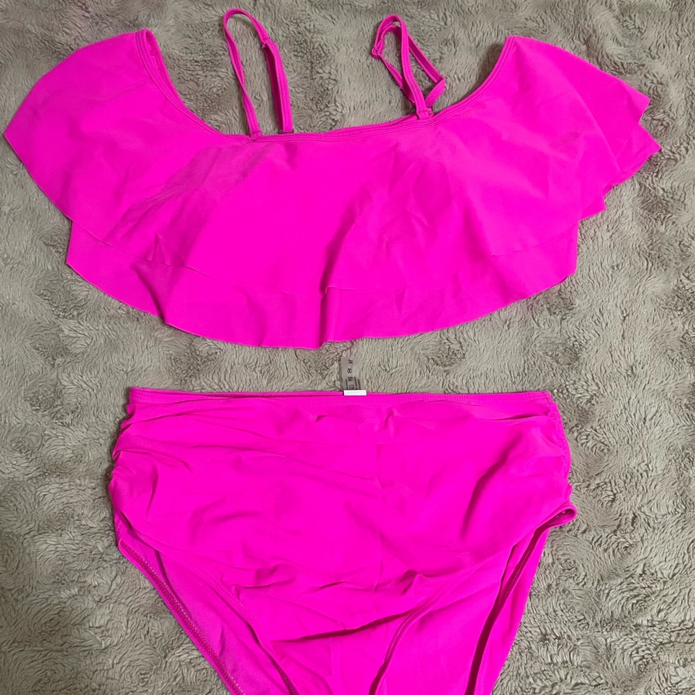 Hot pink swim suit